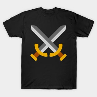 Minimalist Crossed Swords Icon (Light) T-Shirt